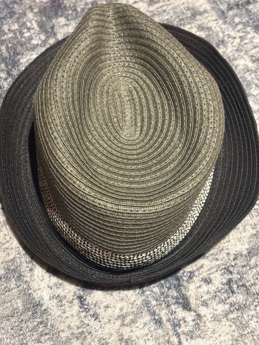The Hatter Company Style 7801 Straw Fedora Hat Black and Olive Size 7
